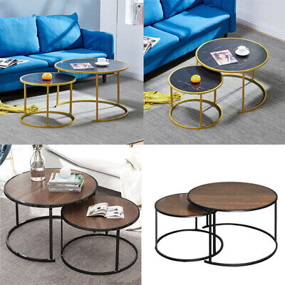 Magnificent pictures of end tables Marble Vein Round Coffee Tables Set Sofa Side Nested End Living Room Home Ebay