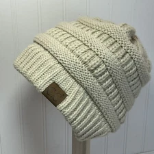 CC Beanie New Women's Knit Slouchy Thick Cap Hat Unisex Tan Khaki C.C Beanie