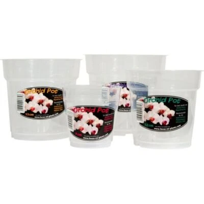 Growth Technology Clear Orchid Pots and Saucers All Sizes 9,12,13,15,17,19,21cm
