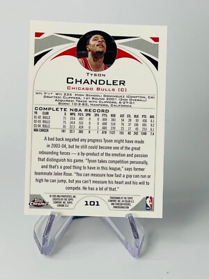 TYSON CHANDLER 2004-05 Topps Chrome NBA Bulls #101 | eBay