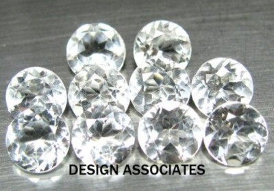 WHITE TOPAZ 1.5 MM ROUND CUT 4 PIECE MATCHED SET ALL NATURAL AAA 1.5X4