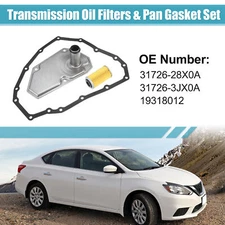 1 Set Car Transmission Oil Filters and Pan Gasket for Nissan Sentra 2013-2018