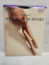 New East 5th Control Top Pantyhose, Control top panty , Queen Tall - Off Black.