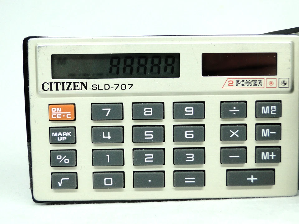 Citizen Japan SLD-707 Vintage Pocket Calculator 2 Power Dual Battery Solar Rare - Image 4 of 4