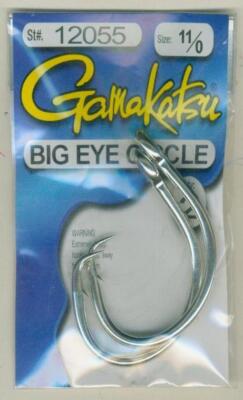 GAMAKATSU 11/0 BIG EYE CIRCLE TUNA HOOKS.  GROUPER HALIBUT SHARK MARLIN 12055