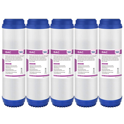 5 Pack Granular Activated Carbon GAC Water Filter for Reverse Osmosis RO System
