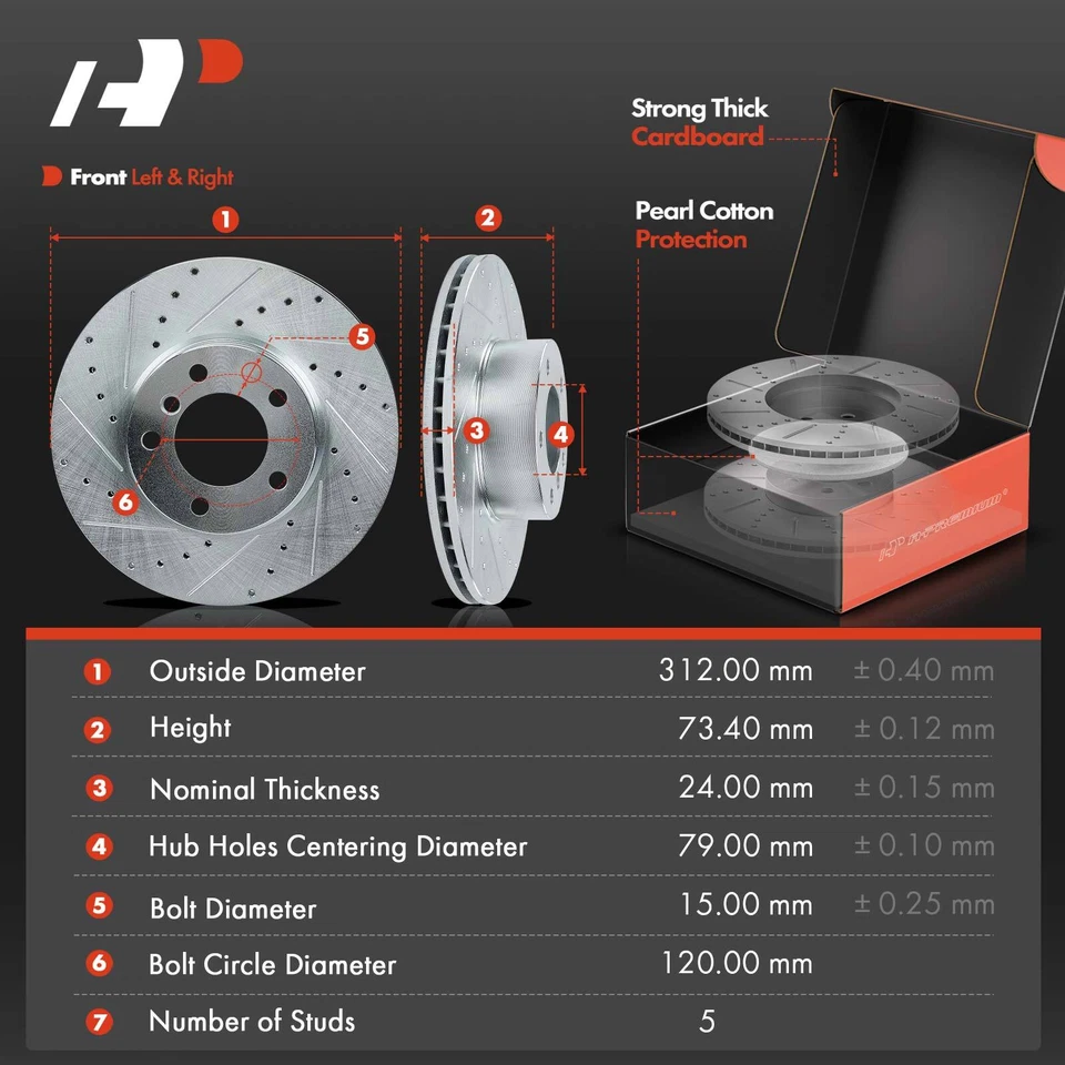 12 piezas rotores perforados delanteros y traseros y pastillas de freno para BMW 328i 2010-2013 328i X1 Foto 2 de 4