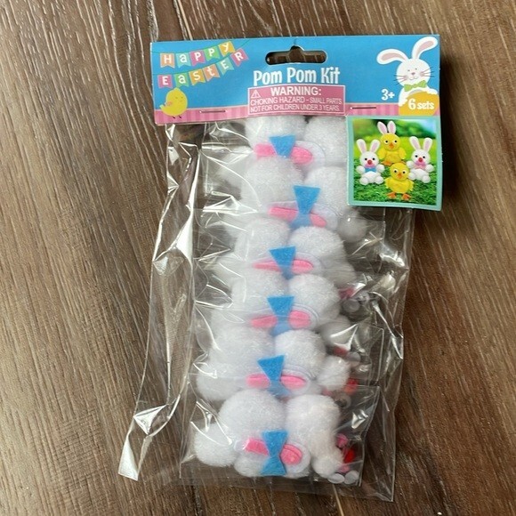 Easter Pom Pom Bunny Craft Kits, 6/Pk