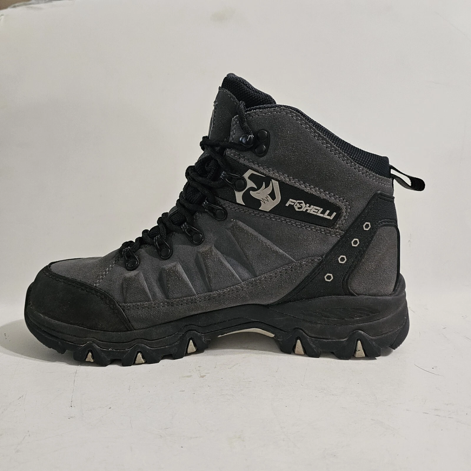 Foxelli 13939M Mens Grey Lace Up Ankle Waterproof Hiking Boots Size 7.5