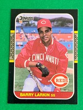 1987 DONRUSS RC #492 BARRY LARKIN CINCINATTI REDS ROOKIE BASEBALL CARD - HOF - P
