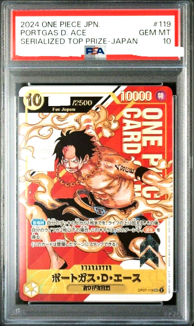 PSA 10 One Piece Card Ace OP07-119 Flagship Battle Japanese PSA 10 One Piece Card Ace OP07-119 Flagship Battle Japanese