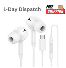 USB C Wired Earbuds for iPhone 15/16/17 Samsung Type C In-Ear Headphones Mic