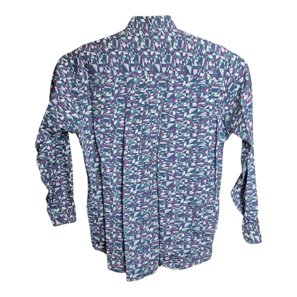 VTG 90s Austin Reed Long Sleeve Button Down Shirt Geometric Retro Men's M - Image 3 of 4