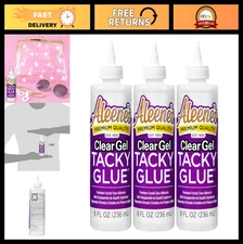 Clear Gel Tacky Craft Glue, Nontoxic, Dries Clear, 8 fl oz, 3 Pack - Perfect for