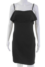 Karl Lagerfeld Womens Layered Sleeveless Little Black Dress Size 2