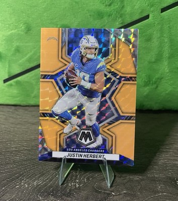 2022 Mosaic - Justin Herbert #101 Orange Fluorescent Prizm 10/25 Jersey Match