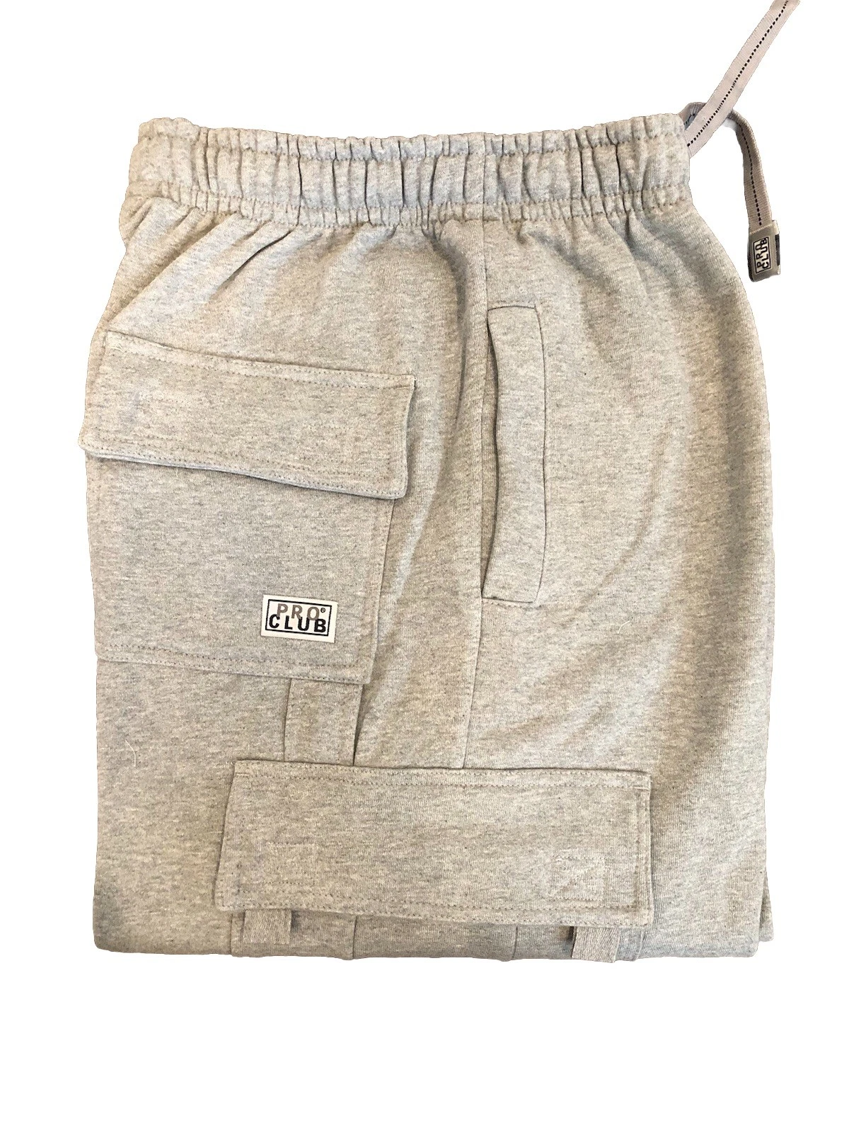 Pro Club MEN'S FLEECE CARGO SWEATPANTS HEAVYWEIGHT Heather Grey Size LARGE L