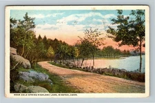 Winsted Connecticut, COLD SPRING HIGHLAND LAKE c1918 Vintage Souvenir Postcard