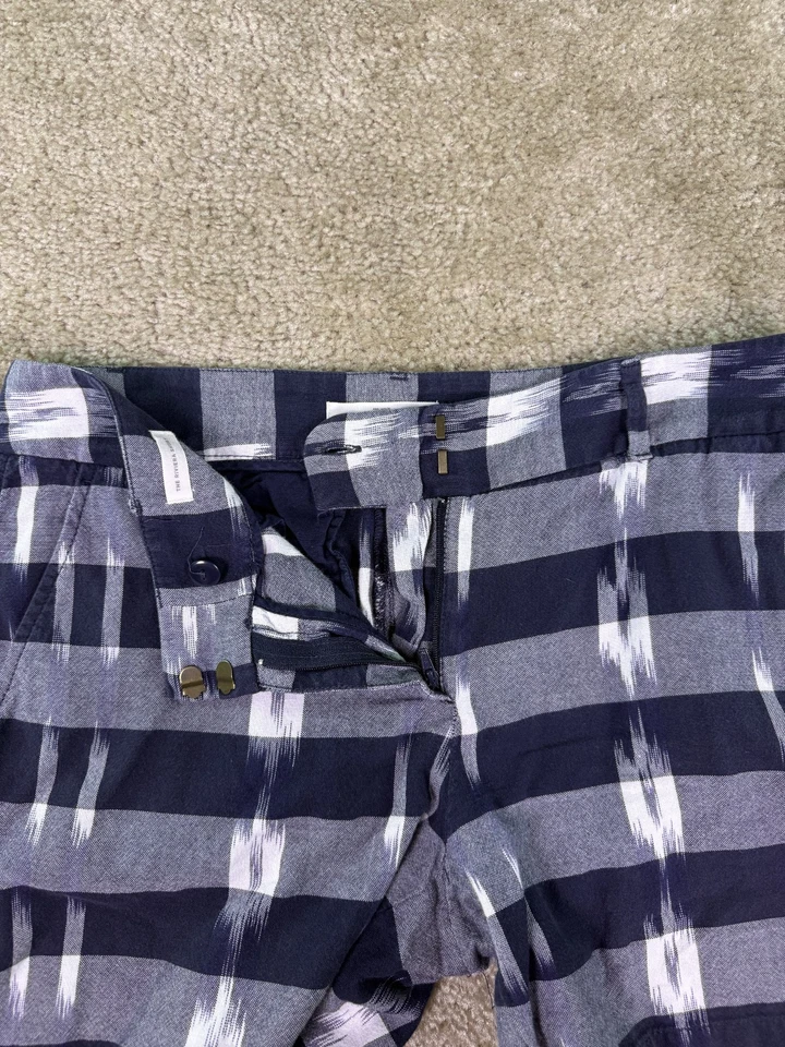 Pantalones cortos para mujer ANN TAYLOR LOFT talla 4 azul blancob tiro medio geométrico 32x5,5 E755 Foto 2 de 4