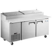 71" 2 Door Refrigerated Pizza Prep Table