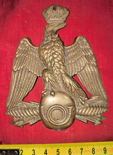 Second empire chasseur de la garde impériale plaque shako 1854 originale d'époqu