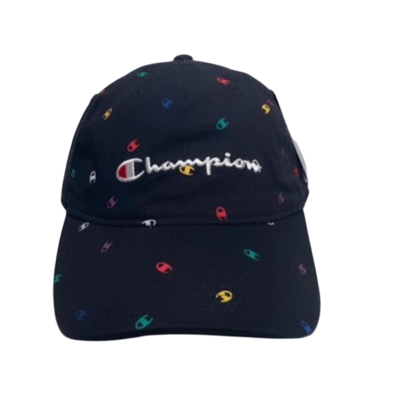 Champion Womens Navy All Over Logo Baseball Cap One Size Fits All