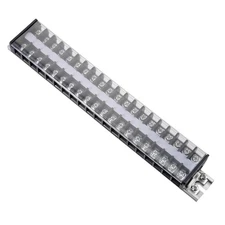 Barrier Terminal Strip Block 660V 20A Dual Row 20P DIN Rail Base Screw Connector