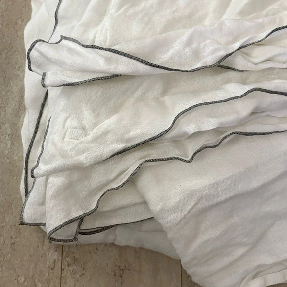 Funda nórdica y farsa de lino con punta ultra fina italiana Restauración Hardware King Foto 3 de 4