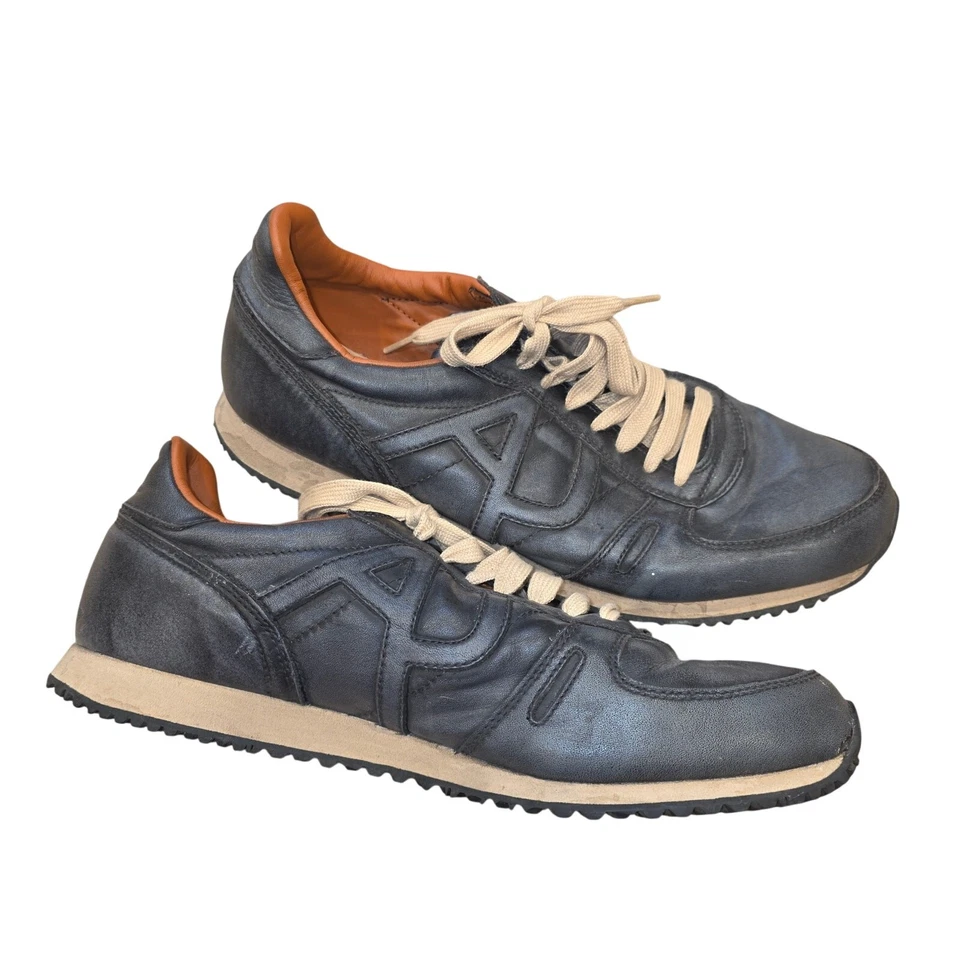 Armani Jeans Zapatillas Gris Metalizado/Azul Marino, Logotipo de la Firma AJ Hombre Talla 11  Foto 3 de 4