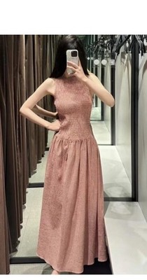zara casual midi dress Zara - Belted Poplin Midi Dress - Light Beige - L