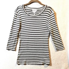 Michael Stars Anthropologie Striped Boatneck Top XS/S Parisian Nautical Shimmer