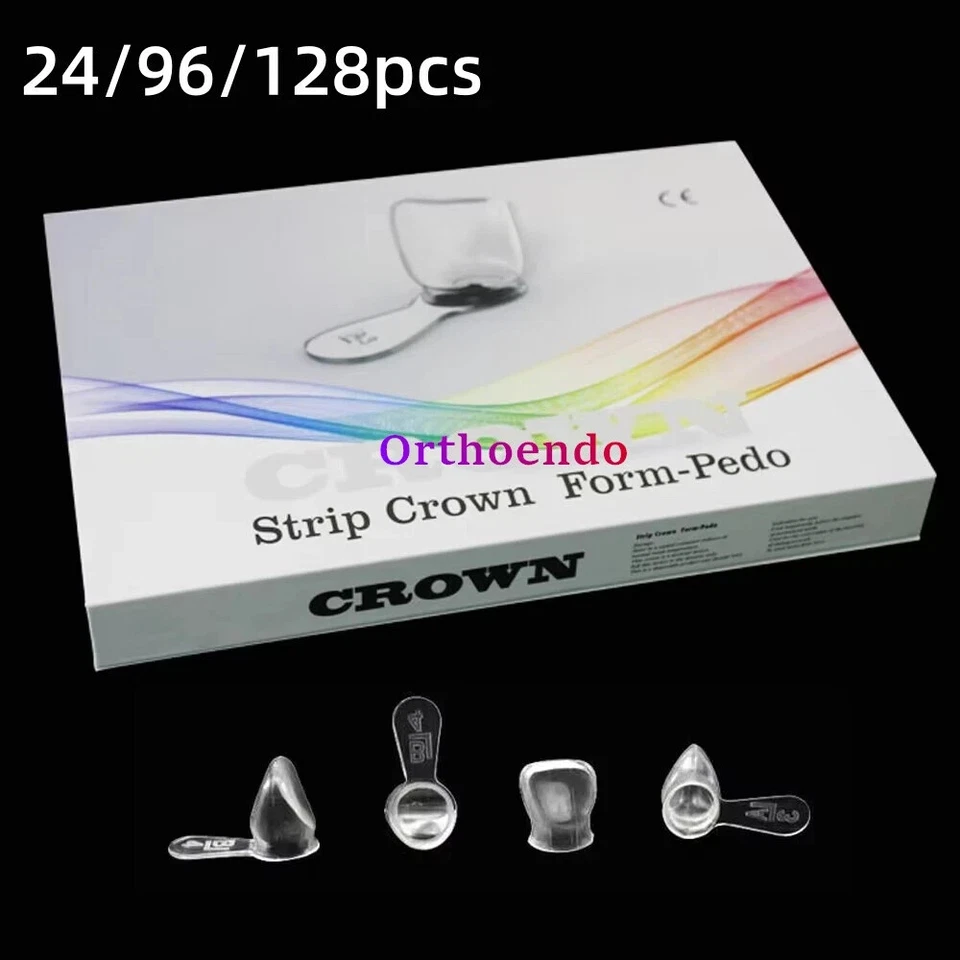 Corona Dental Niño Resina Pediátrica Tira Caduca Corona Forma-Pedo Transparente 24 Tamaños Foto 2 de 4