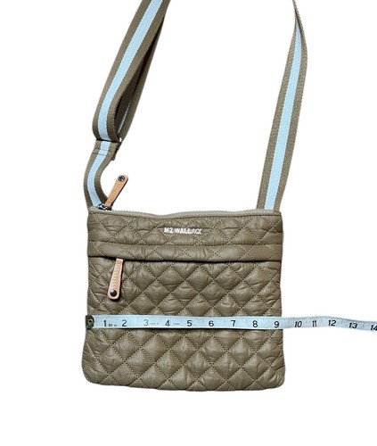 MZ Wallace Beige Quilted Metro Flat Messenger bag Crossbody - Picture 5 of 8