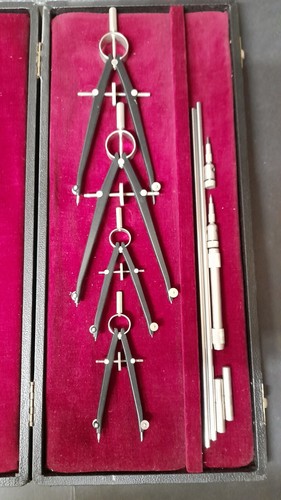 EIN PRÄZISIONS-HELLERMAN ZEICHNER TECHNISCHES ZEICHNUNGSZIRKEL TEILER-SET - Bild 3 von 10