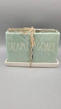 Rae Dunn Seafoam Desk Organizer DREAMS GOALS Holders  Tray New in Package