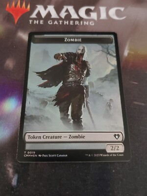 Mtg. 2x Zombie / Dwarf Berserker Double-Sided Token. Foil