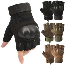 Tactical Rubber Knuckle Gloves SWAT Army Military Paintball Duty Gear Fingerles