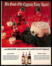 1968 Bacardi Rum Eggnog Vintage PRINT AD Christmas Holiday Drink