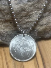 1960-73 Taiwan 1 Yuan Plum blossom Coin Pendant 24" Necklace Great Gift 🎁 A1
