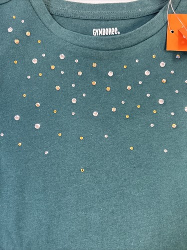 Gymboree Girls Green Tunic Top Rhinestone Holiday Size 7 NWT - Picture 2 of 6