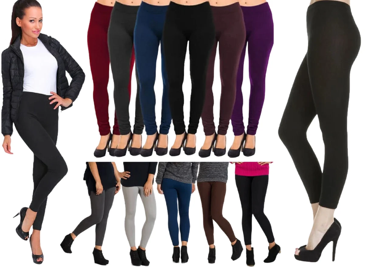 High Waist Thermal Leggings Thick Women's Winter Fleece Lined Warm Tummy  Control