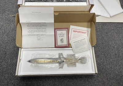 NIB Rare Franklin Mint 1988 The Viking Dragon Knife Dagger w