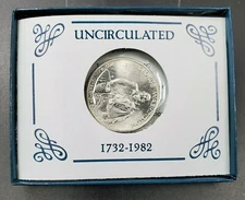 1982 D GEORGE WASHINGTON SILVER Commemorative HALF Dollar Coin OGP BOX COA BU