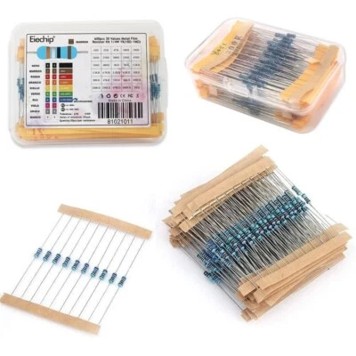 KOKOLOGGO Widerstände Vorwiderstände 1/4W 1% 300 / 600 Stück Metallschicht Metallfilm Set