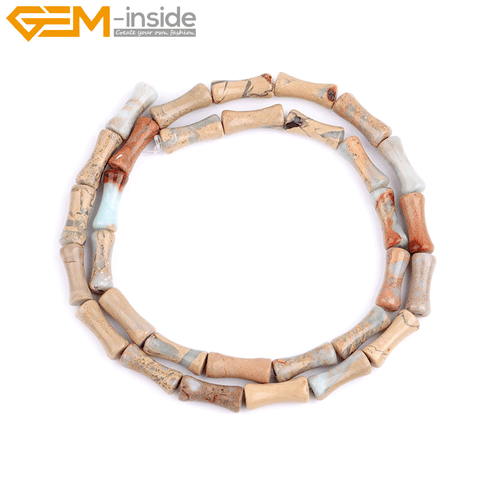 Bamboo Natural Opal Jade Jasper Tube Spacer Loose Beads For Jewelry Making 15" - Picture 44 of 114