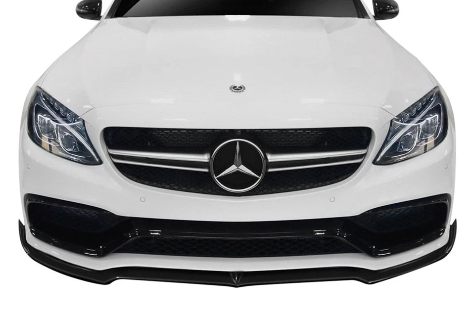 For Mercedes-Benz C300 15-21 Fortune Style Fiberglass Front Bumper Lip Unpainted Foto 2 de 4