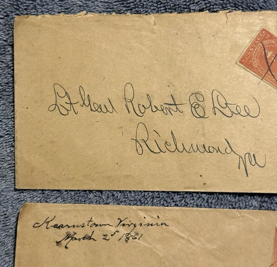 Cubiertas preconfederadas de Virginia de 1861 para Robert E. Lee y Gen Magruder 3¢ #26 Foto 4 de 4