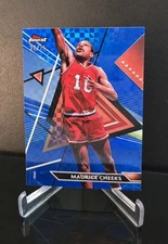 #'ed/75 🔥 MAURICE CHEEKS SP 2023-24 Topps Finest Uncommon Blue Checkerboard HOF