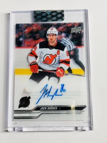2023-24 Upper Deck Clear Cut Autographs #CCJH Jack Hughes SP New Jersey Devils