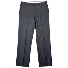 Ermenegildo Zegna Dress Pants Men's 34x31 Gray Wool Flat Front Straight Leg
